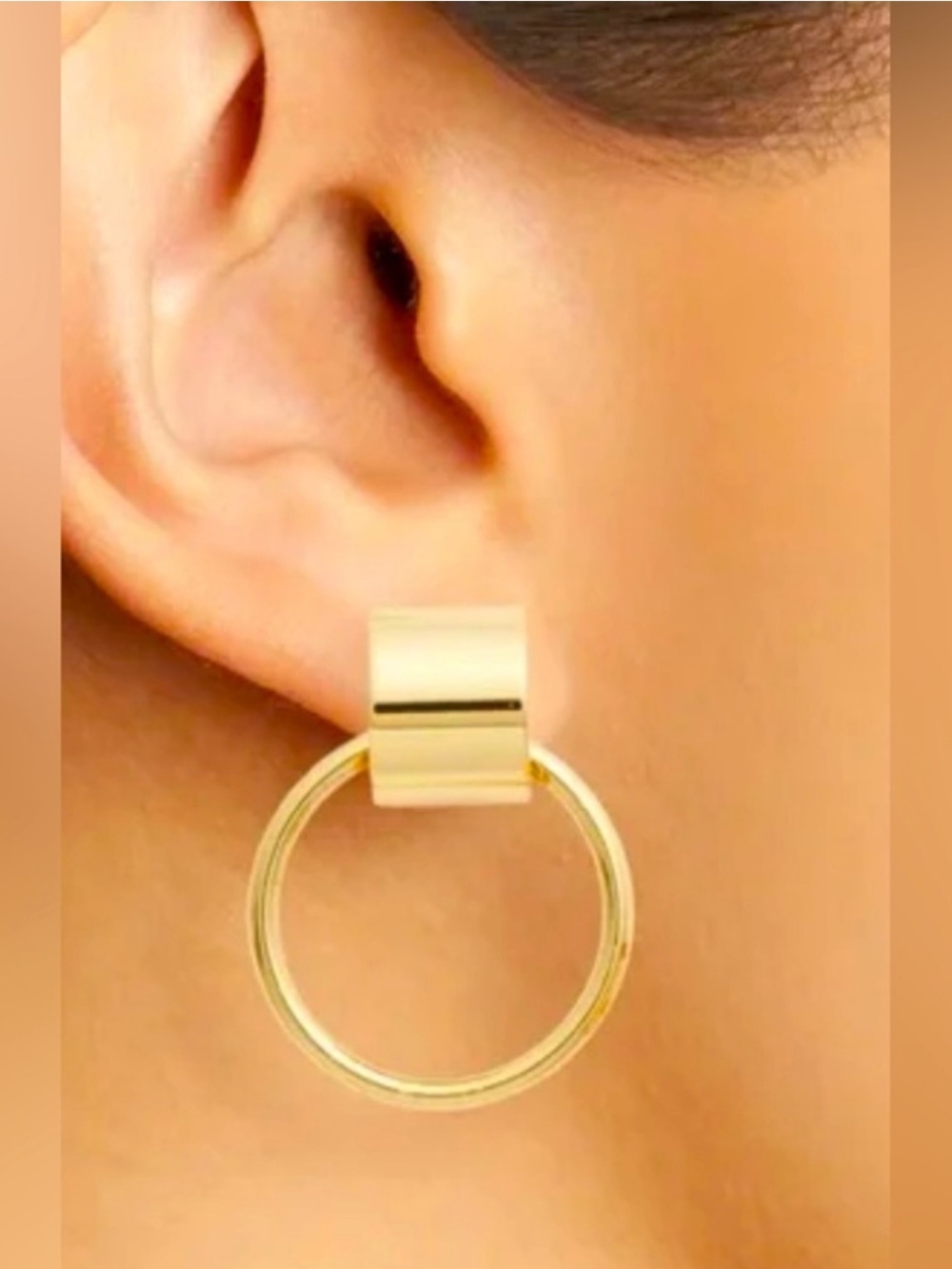 Jenny Bird Gold Hoop Drop Earrings - Picture 2 of 7